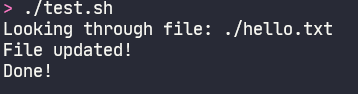 Output bash