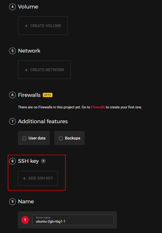 create server ssh key