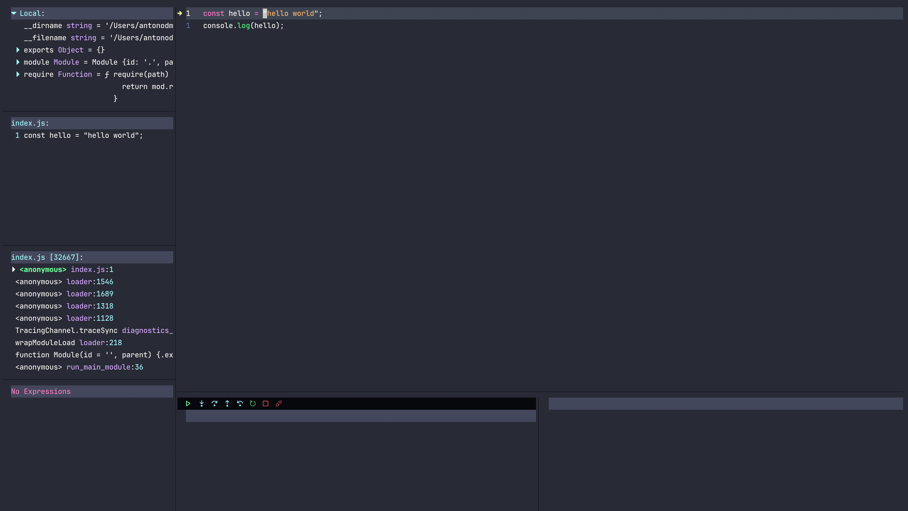 Debug view