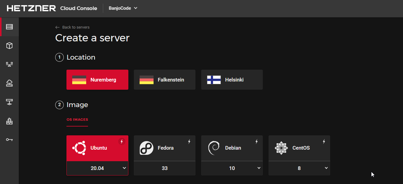 create server location